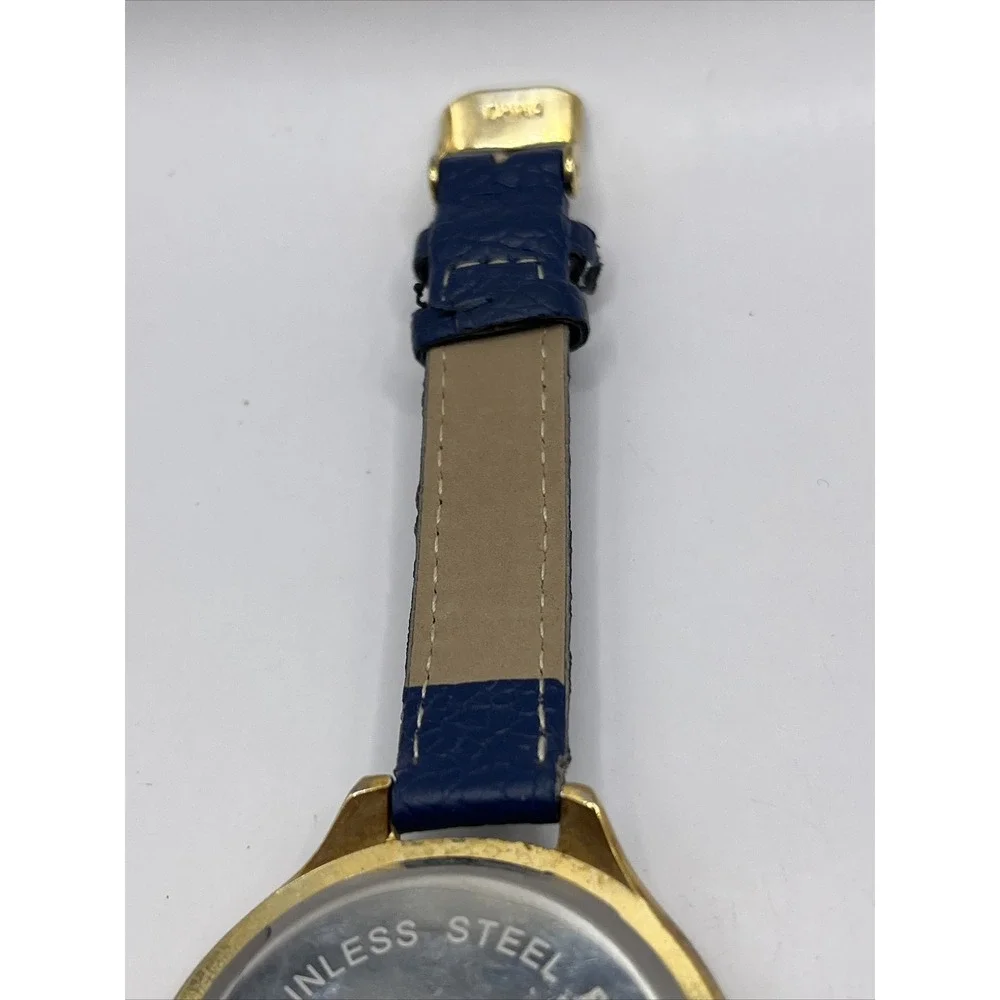 Francesca's Women's Quartz Watch Gold Tone Blue Band 9756- New Battery‎